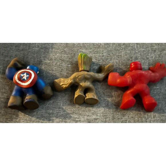 Heroes of Goo Jit Zu Lot Of 3 Marvel Figures Captain America Grut Iron Man - Picture 2 of 5